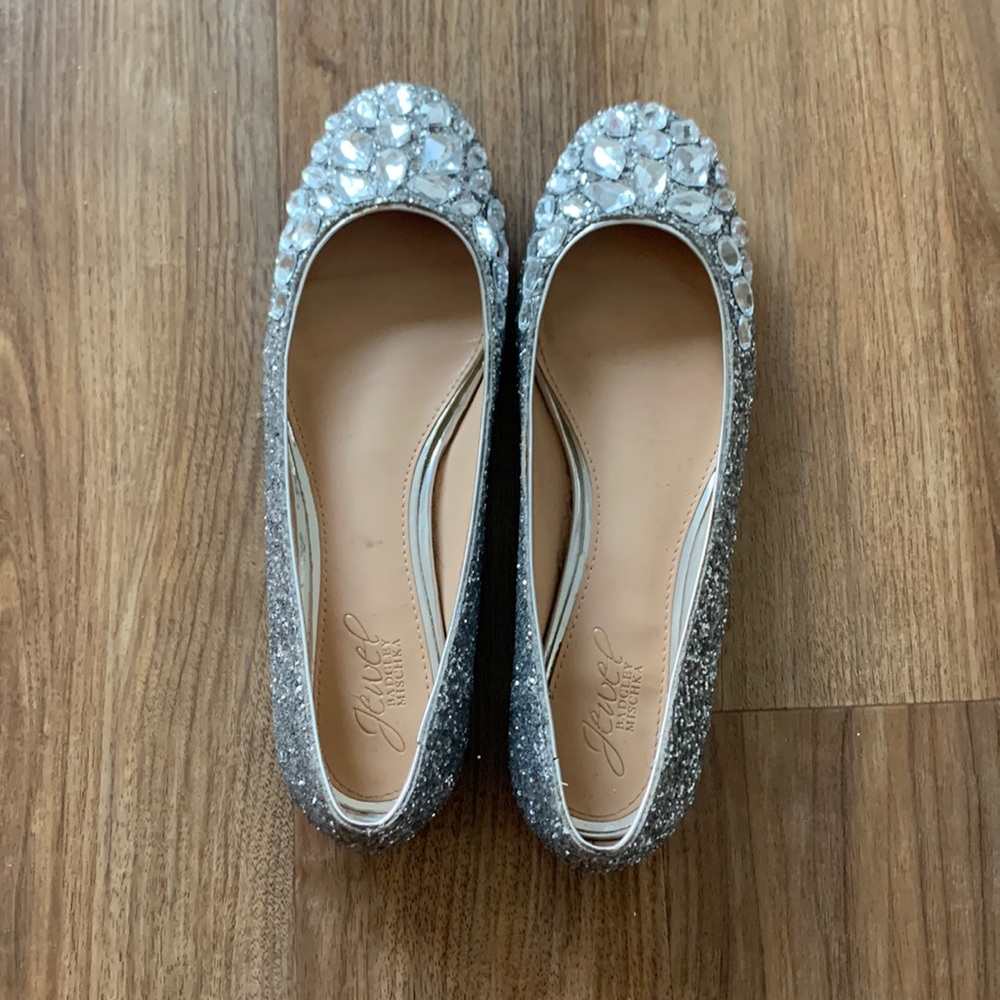 Silver Rhinestone glitter flats